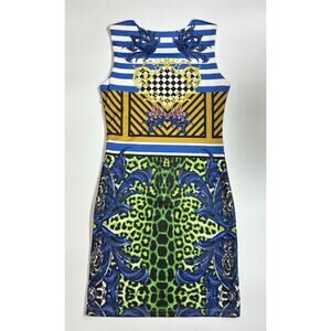 KU2 Women’s Sleeveless Bodycon Dress Multicolor Baroque Leopard Print Size Small